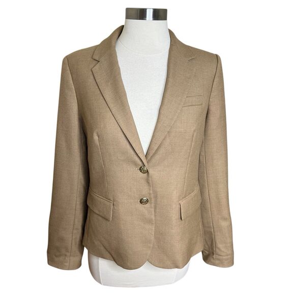 J. Crew Jackets & Blazers - J Crew Blazer Size 6 Camel Tan Wool Original Schoolboy Double Button Preppy